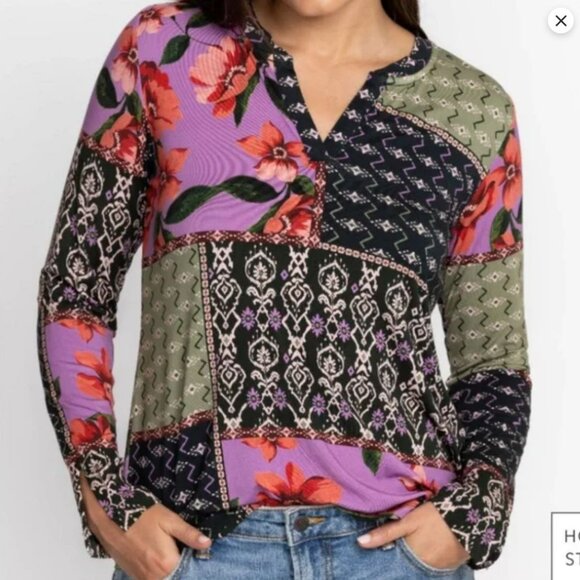 Johnny Was Zanda Split Neck Top - Picture 11 of 11